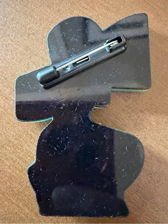 Teal Vintage Style Lady Brooch - Art Deco Inspired - Picture 2 of 3